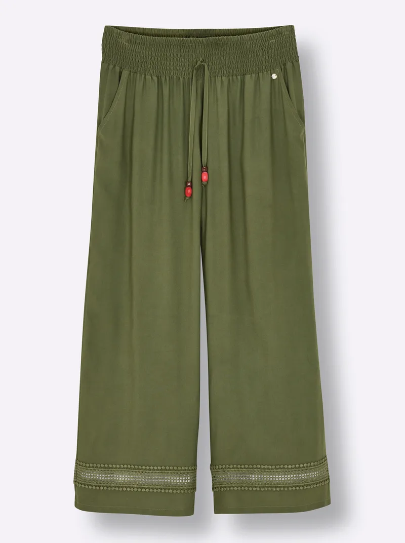 sheego Schlupfhose oliv, Oliv, – Produktbild 1 von 2