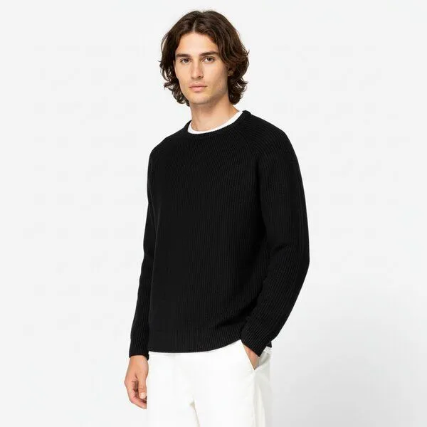 YTWOO YTWOO Heavy Knit Herrenpullover, Schwarz, – Produktbild 1 von 4