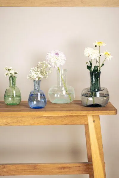 El Puente El Puente Bauchige Vase aus recyceltem Glas, Schwarz, – Produktbild 2 von 2