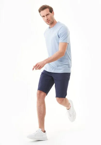 ORGANICATION ORGANICATION Slim-Fit Chino-Shorts aus Bio-Baumwolle, Navy, – Produktbild 1 von 4