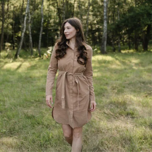 NORDLICHT NORDLICHT Cord Kleid Enna aus 100% Bio-Baumwolle, Braun, – Produktbild 3 von 4