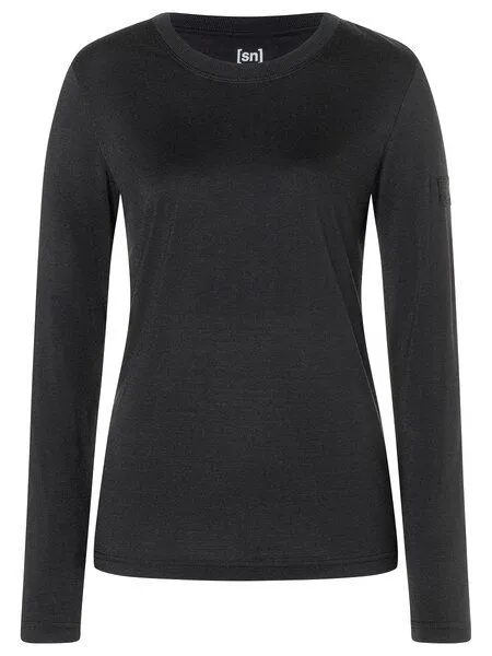 Super.Natural Super.Natural W CASUAL RIB BIO J LS für Damen, Merino, Jet black, – Produktbild 2 von 4