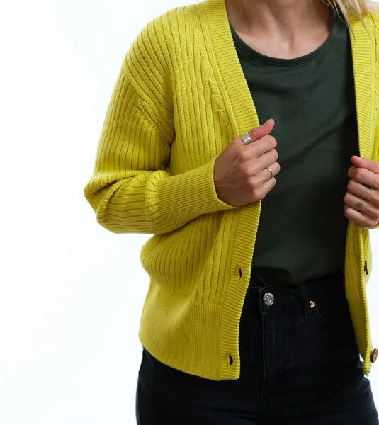 Gary Mash GARY MASH Kurze Strickjacke Quinn aus Biobaumwolle, Gelb, – Produktbild 3 von 4