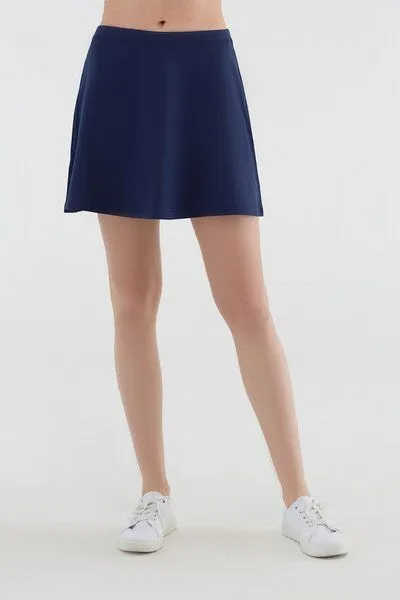 Leela Cotton Leela Cotton Damen Bio-Baumwolle Rock Kleid, Navy, – Produktbild 1 von 3