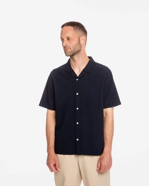 MATONA Matona Kurzärmeliges Hemd | Bowling Shirt | aus Bio-Baumwolle | GOTS-zertifiziert, Navy, – Produktbild 1 von 3