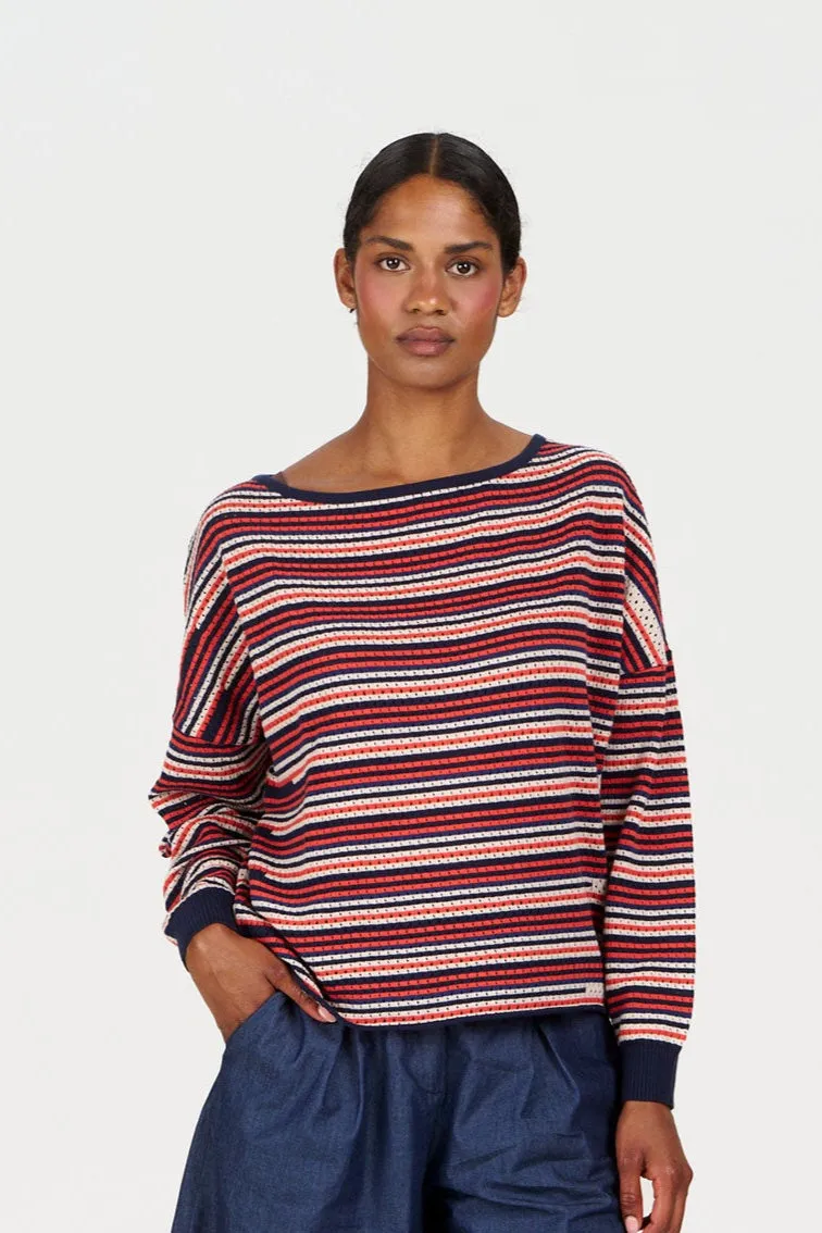 KOMODO KOMODO Damen vegan Pullover Pina Multicolour, Dunkelrot, – Produktbild 2 von 2
