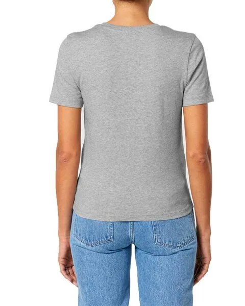 YTWOO YTWOO Bio Damen T-Shirt, enganliegend aus Bio-Baumwolle, Grau, – Produktbild 3 von 4