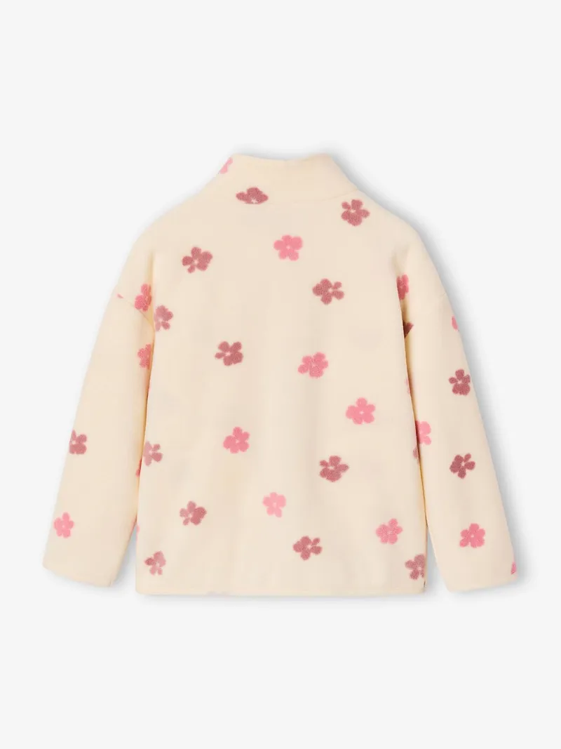 Vertbaudet Vertbaudet Bedruckte Fleecejacke mit Reißverschluss Mädchen, Vanille, – Produktbild 4 von 4