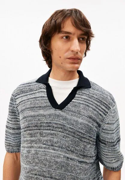 ARMEDANGELS ARMEDANGELS YARNMIX Herren Pullover aus Bio-Baumwolle, Black-oatmilk-wedgwood, – Produktbild 3 von 4