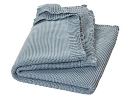 HANS NATUR Babydecke Bio-Baumwolle Wellenkante graublau Maße 80 x 100 cm – Produktbild 1 von 1