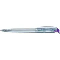 uma uma Kugelschreiber 'recycled PET-Pen' transparent mit buntem Clip, lila – Produktbild 1 von 1