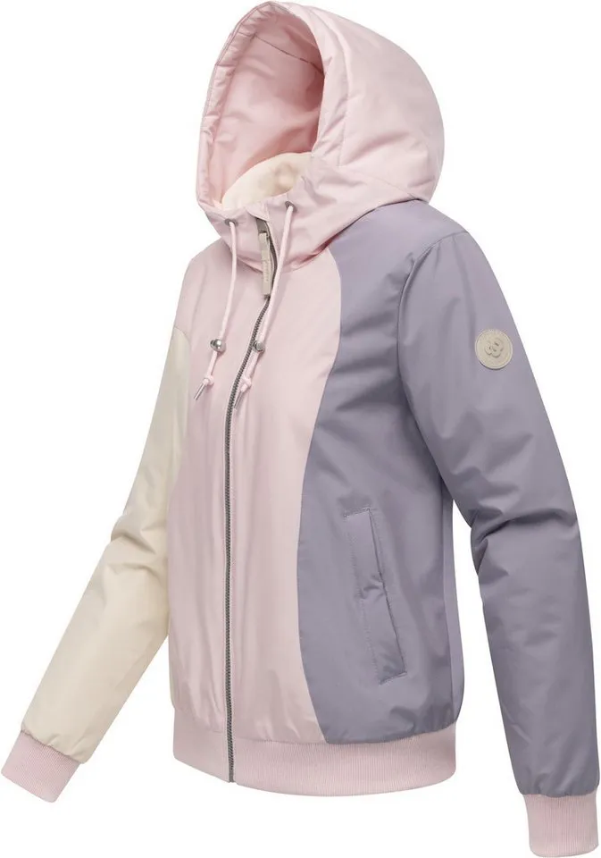 ragwear ragwear Bomberjacke Oggie Block Warm YOUMODO Wasserdichte Winterjacke mit Kapuze, Rosa, – Produktbild 3 von 4
