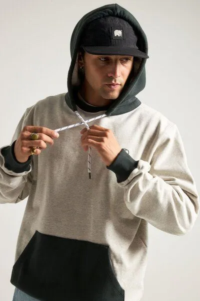 Trendsplant Trendsplant The Hooded Oversized Sweatshirt Warm Heather Grey/Scarab, Grau, – Produktbild 1 von 4