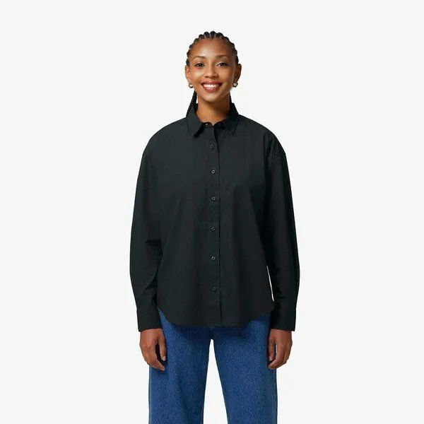 YTWOO YTWOO Poplinhemd für Damen aus Bio-Baumwolle, Schwarz, – Produktbild 2 von 3