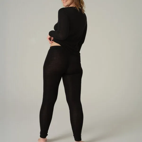 comazo|earth comazo|earth Wolle-Seide Leggings, GOTS zertifiziert, Schwarz, – Produktbild 3 von 4