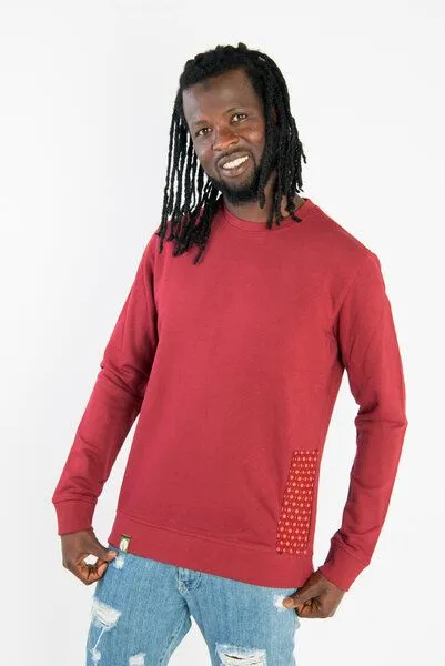 Maishameanslife Maishameanslife Shwe Shwe Pattern Unisex Sweater, Burgundy, – Produktbild 4 von 4
