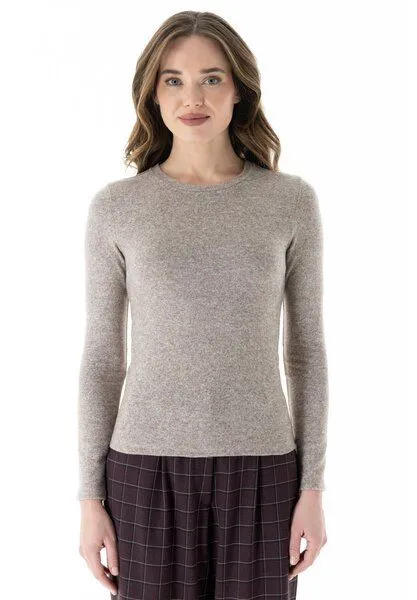 ORGANICATION ORGANICATION Slim-Fit-Longsleeve aus Bio-Baumwolle und recyceltem Polyester, Brown melange, – Produktbild 1 von 4