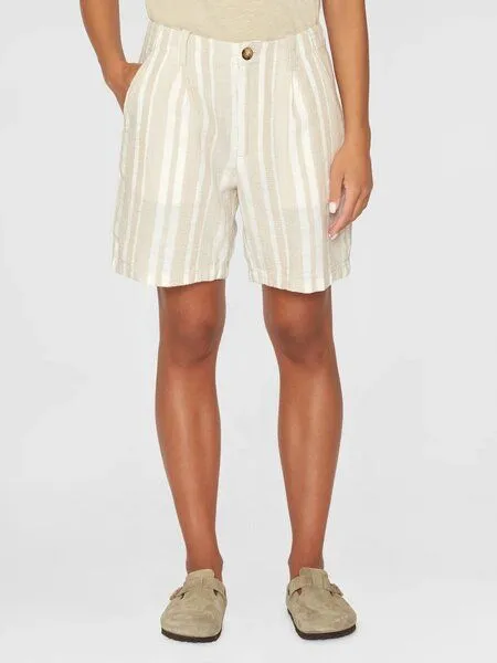 KnowledgeCotton Apparel KnowledgeCotton Apparel Posey Woven Shorts - beige stripe, Natural, – Produktbild 4 von 4
