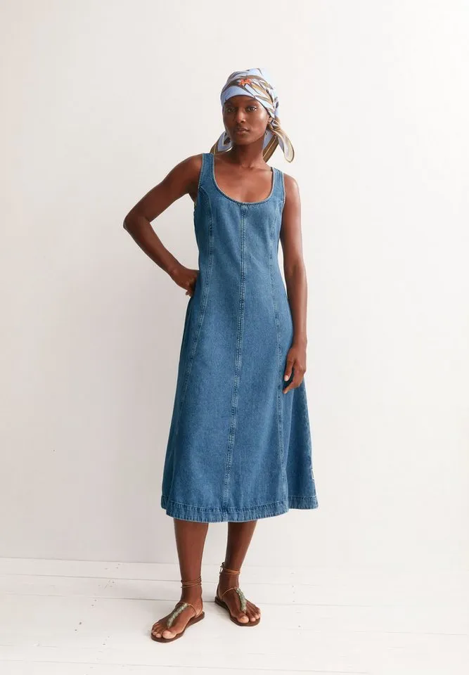 ARMEDANGELS ARMEDANGELS Jeanskleid DENIM Jeanskleid aus Bio-Baumwoll Mix Tiefer Rundhalsausschnitt, Blau, – Produktbild 5 von 5