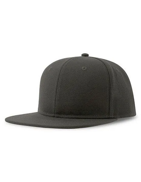 Atlantis Headwear Atlantis Headwear Basecap Flacher Schirm mit Kunststoffverschluss Snap Back, Dunkelgrau, – Produktbild 2 von 3