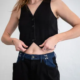 DAWN ASTRA - Denim Vest - Black - XL – Produktbild 1 von 1