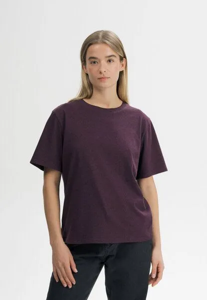 MELA MELA T-Shirt Style TANIKA aus 100% Bio-Baumwolle, Elderberry melange, – Produktbild 1 von 4