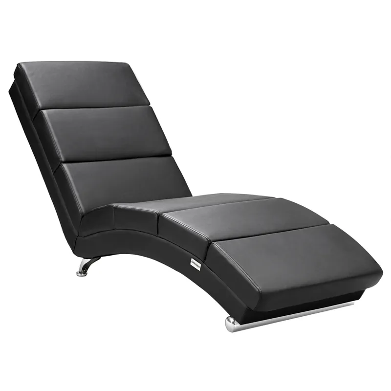 Casaria® Relaxliege London Schwarz Kunstleder, Schwarz, – Produktbild 1 von 2