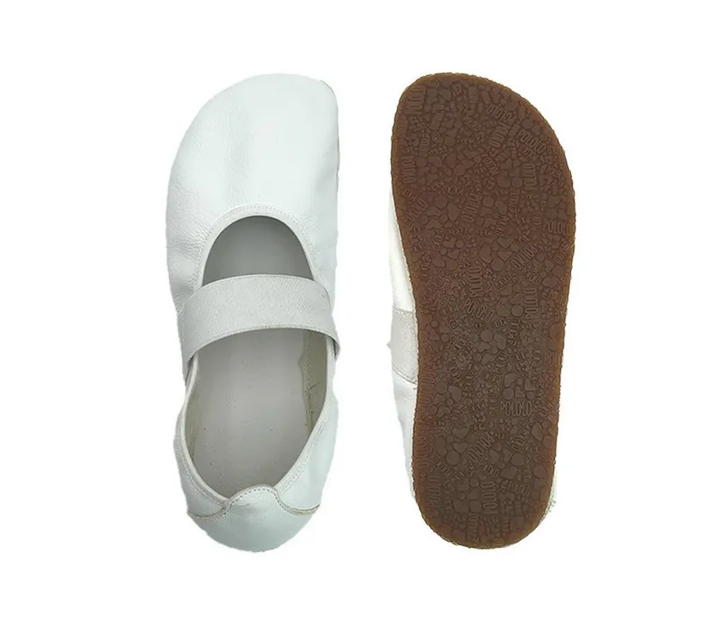 Pololo Pololo Barfuß Ballerina Kaya, Damen Barfußschuh aus natürlich gegerbtem Leder, Weiß, – Produktbild 3 von 5