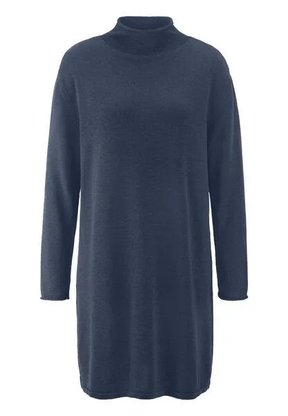hessnatur hessnatur Strickkleid Relaxed aus TENCEL Lyocell mit Bio-Baumwolle, Graphitblau, – Produktbild 3 von 4