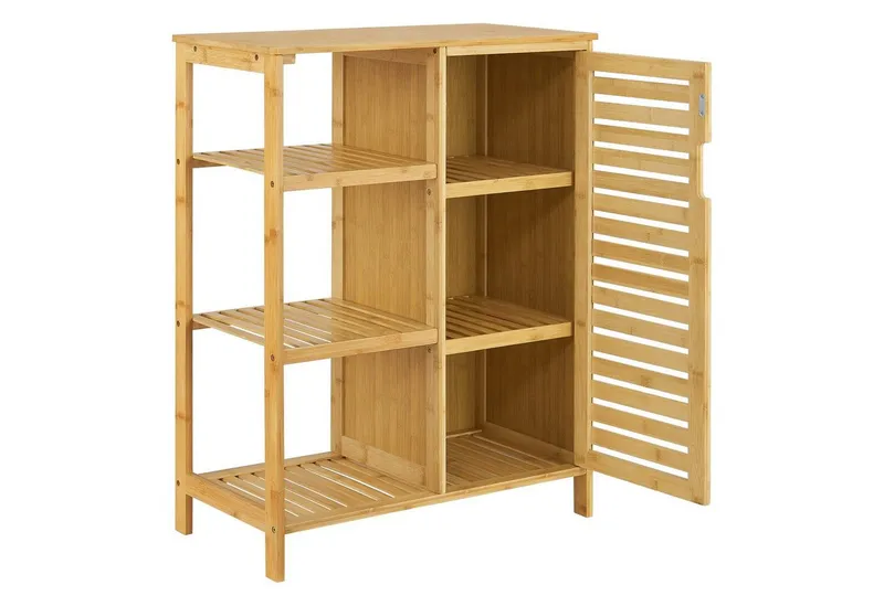 en.casa Badregal, Vetlanda Bambusregal 87x66x33 cm Natur, Beige, – Produktbild 3 von 4