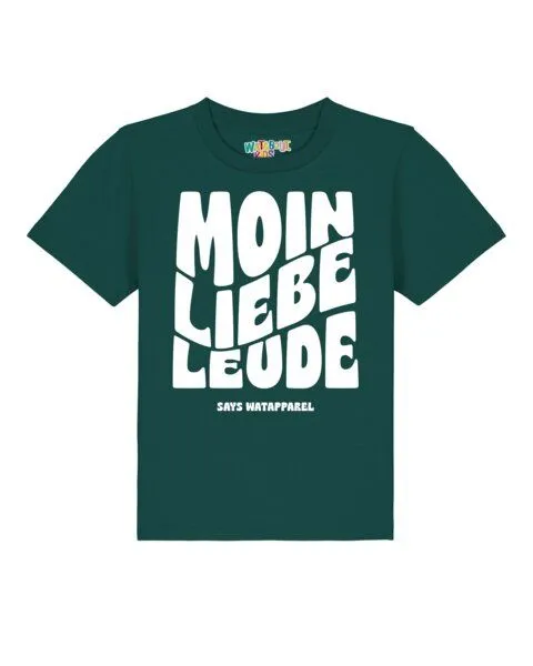 watabout.kids watabout.kids T-Shirt Kinder Moin liebe Leude, Glazed green, – Produktbild 1 von 2