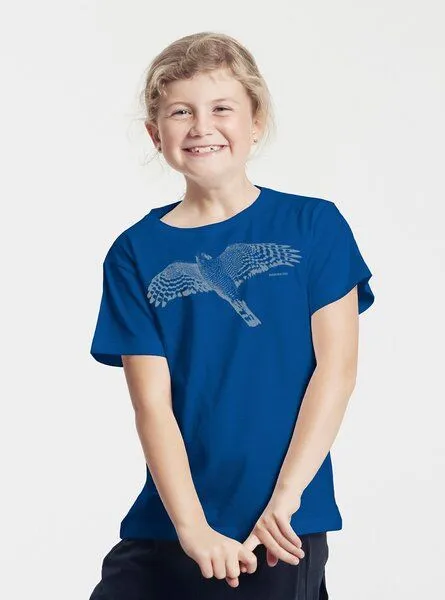 Peaces.bio - handbedruckte Biomode Peaces.bio - handbedruckte Biomode Bio-Kinder T-Shirt Sperber, Königsblau, – Produktbild 2 von 2