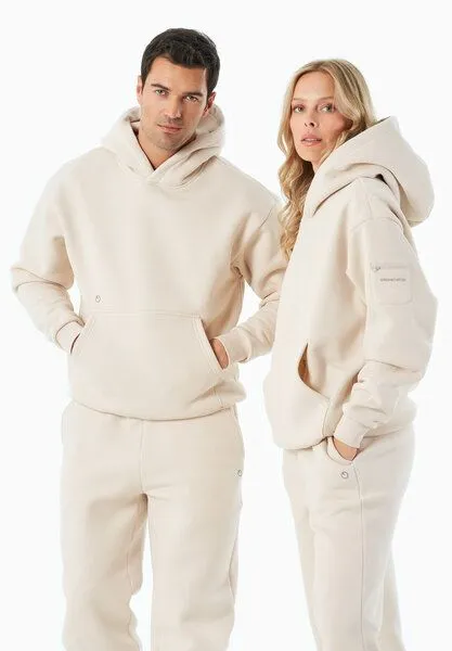 ORGANICATION ORGANICATION HARVINN | Essentials Travel Unisex Hoodie aus Bio-Baumwolle und recyceltem Polyester, Off white, – Produktbild 1 von 4