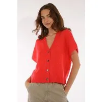 Les Racines Du Ciel Les Racines Du Ciel GABY Leichter Cardigan aus aus RMS Mohair und RMW Merinowolle, Coral – Produktbild 1 von 1