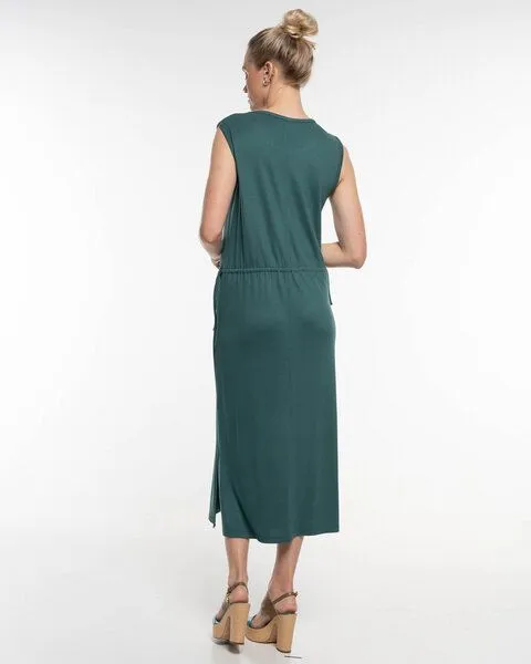 Alma & Lovis Alma & Lovis Legeres Midi-Kleid aus fließendem EcoVero | Pique Dress, Botanic (grün), – Produktbild 4 von 4