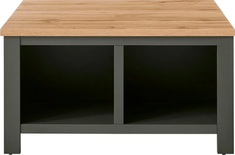 Home affaire Couchtisch Cambridge, Beistelltisch, Wohnzimmertisch, Sofatisch, Tisch, Landhausstil, mit offenen Fächern und Stauraumfach, 93 cm breit, Grün, – Produktbild 2 von 5