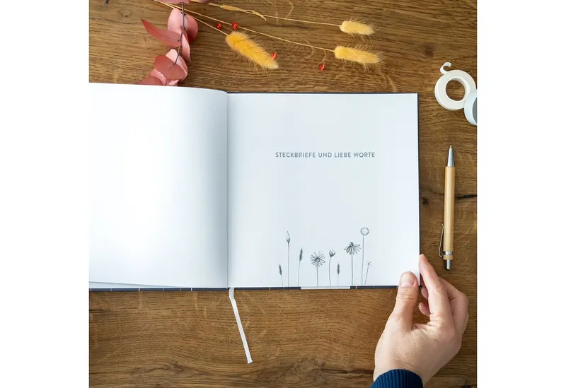 Eine der Guten Verlag Fotoalbum Es war schön mit dir! - blau weiß, Abschiedsbuch für Kollegen, Lehrer, Freunde als Abschiedsgeschenk, Blau, – Produktbild 5 von 5
