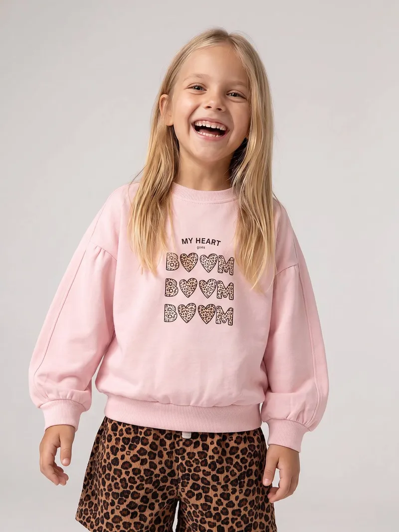 Vertbaudet Sweatshirt Mädchen hell, Hellrosa, – Produktbild 1 von 4