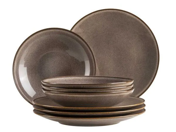 Mäser Mäser Tafelservice 8-tlg. "Smoky's" Steinzeug, Braun, – Produktbild 2 von 5
