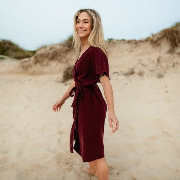 NORDLICHT NORDLICHT Damen Wickelkleid Tilda aus 100% Tencel, Rot, – Produktbild 4 von 4
