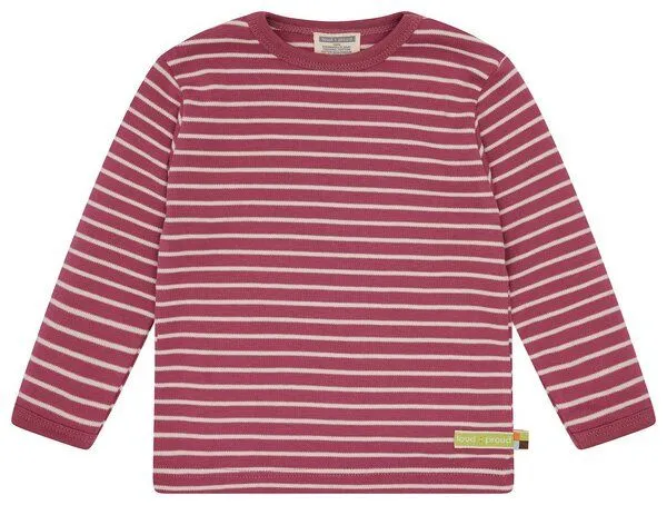 loud + proud loud + proud Babys & Kinder Shirt Streifen, GOTS-zertifiziert, Rouge(rosa), – Produktbild 1 von 2