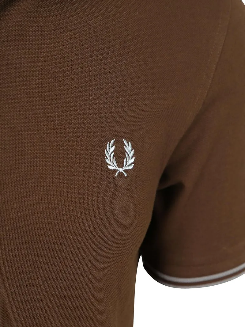 Fred Perry Fred Perry Polo Twin Tipped M3600 Braun 49A - Größe M, Braun, – Produktbild 5 von 5