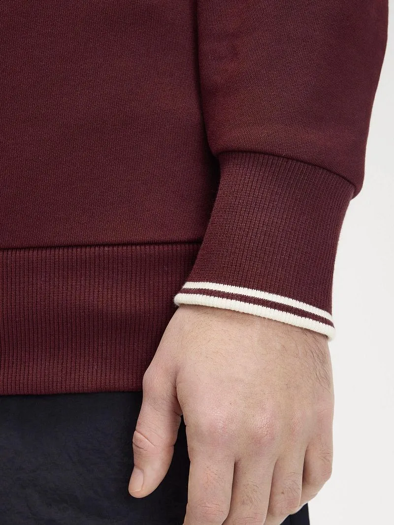 Fred Perry Fred Perry Half Zip Pullover Bordeaux - Größe M, Rot, – Produktbild 3 von 5