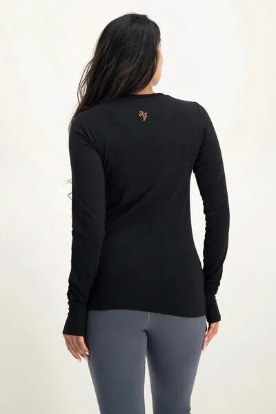 Urban Goddess Urban Goddess Karuna OM Yoga Langarm Shirt, Onyx black (schwarz), – Produktbild 4 von 4