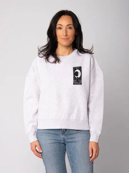 watapparel watapparel Sweatshirt Frauen Tarot The Moon, Cool heather grey, – Produktbild 2 von 2