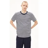 ARMEDANGELS ARMEDANGELS MAARKOS POCKET STRIPES Herren T-Shirt aus Bio-Baumwolle, Night sky-broken white, – Produktbild 1 von 1