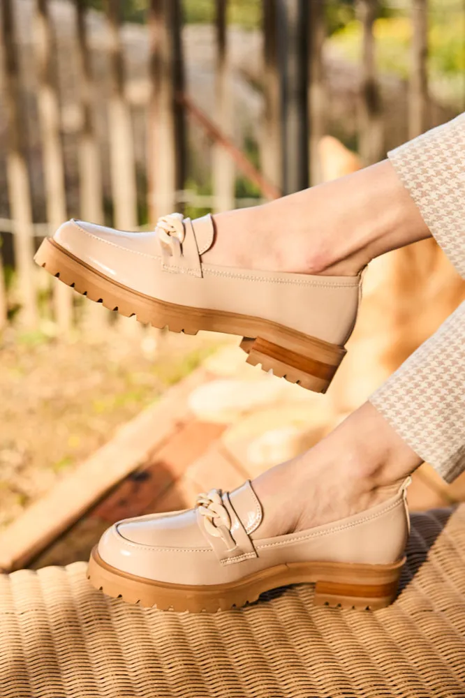 Minuit Sur Terre Minuit Sur Terre Damen vegan Loafer Sherlock Dune Vernis Beige, Beige, – Produktbild 2 von 2
