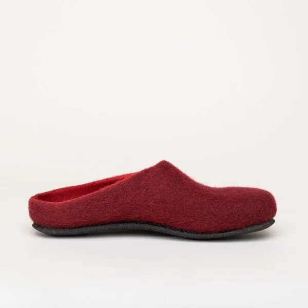 Magicfelt Magicfelt Filz-Hausschuh 709 aus 100% Merino-Wolle für Damen & Herren, Dunkelrot, – Produktbild 2 von 4