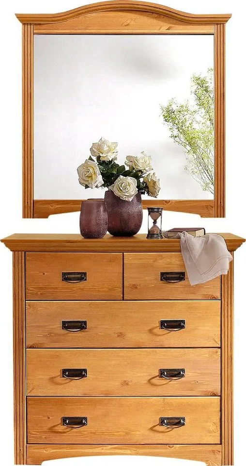 OTTO home Spiegel Konrad, Rahmen aus Massivholz, Landhausstil, FSC®, aus massiver Kiefer, FSC®-zertifiziert, Beige, – Produktbild 3 von 5