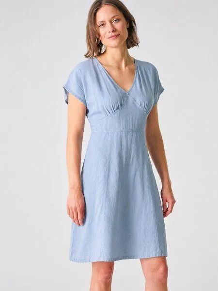 HempAge HempAge Sommerkleid Hanf/Biobaumwolle, Smoke (blau), – Produktbild 2 von 4
